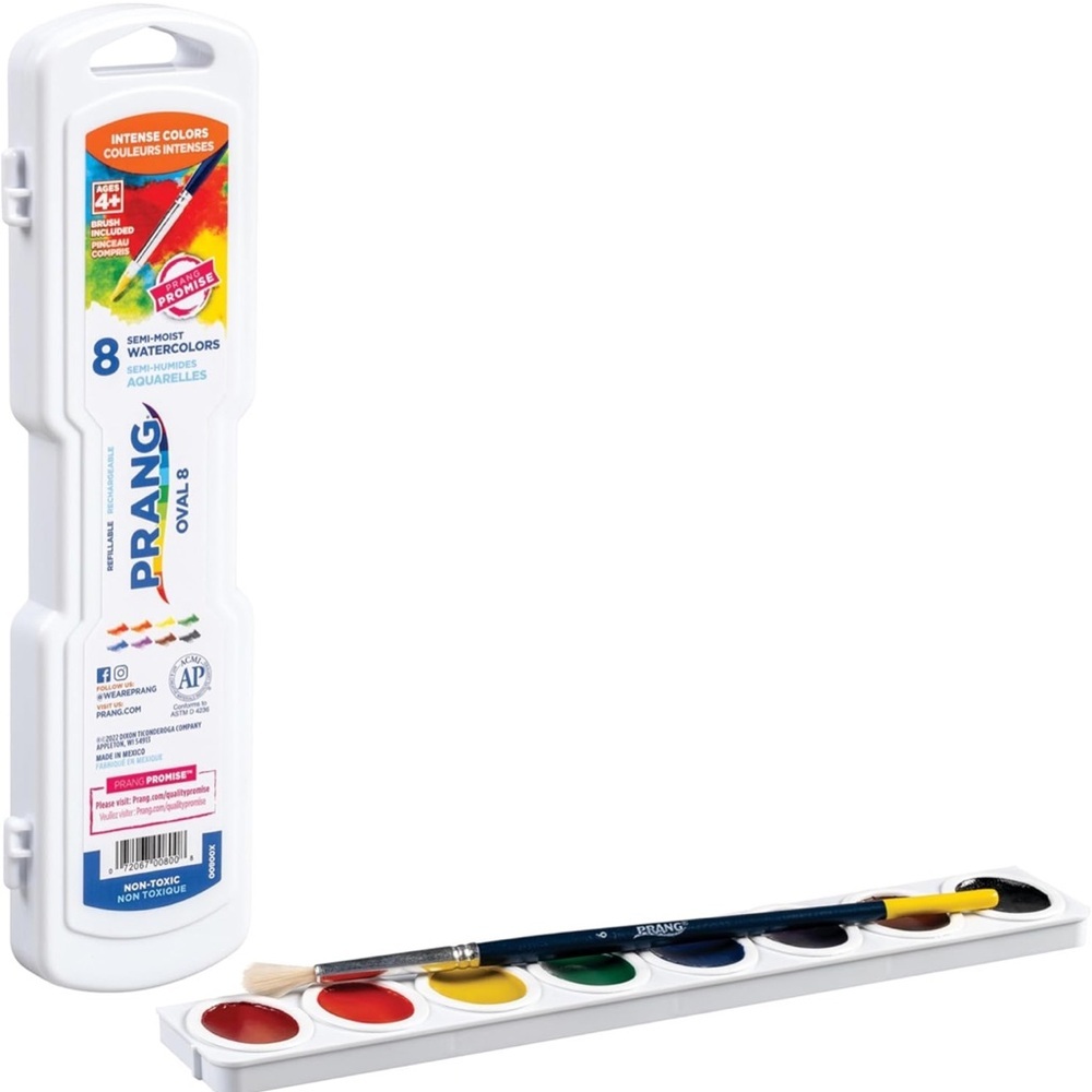 New‎ Prang Oval Pan Watercolor Paint Set, 8 Assorted Colors, 1 Count